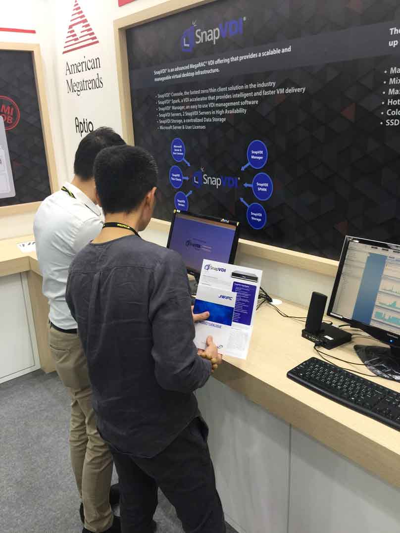 two people interacting with AMI booth