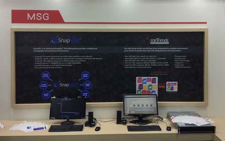 AMI booth close up showing an individual station about MSG