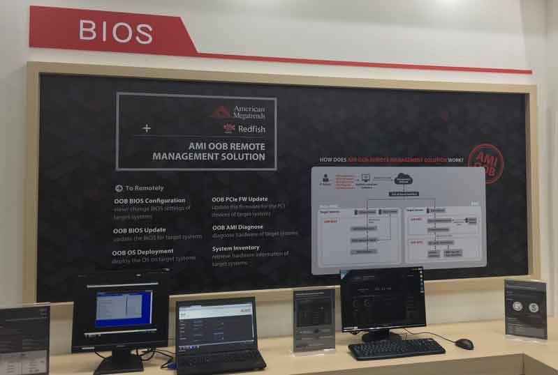 AMI Booth close up showing a station around BIOS